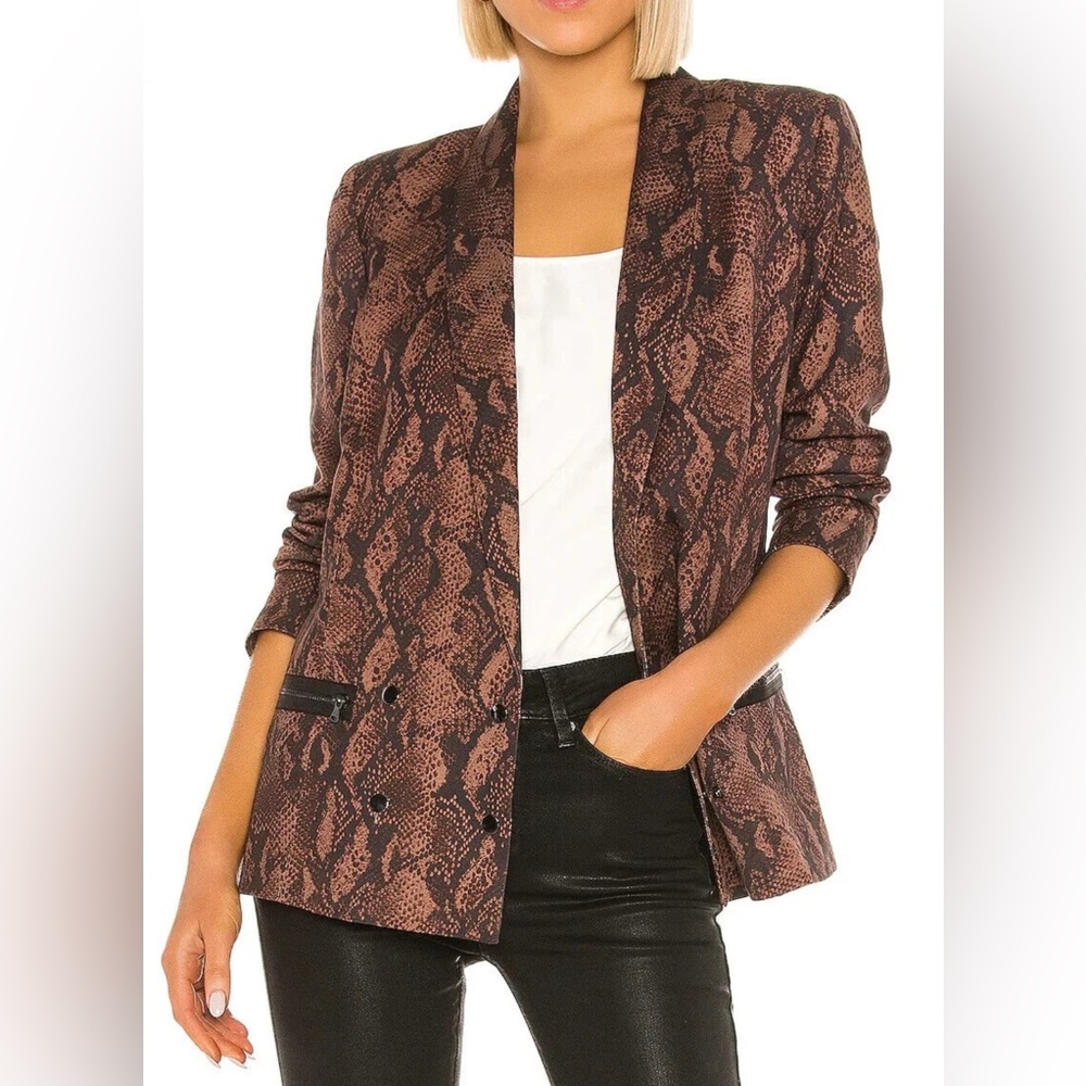 Paige Karissa brown snake print blazer